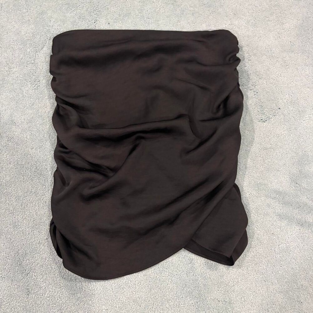 Zara Women's Black and Brown Crop-top